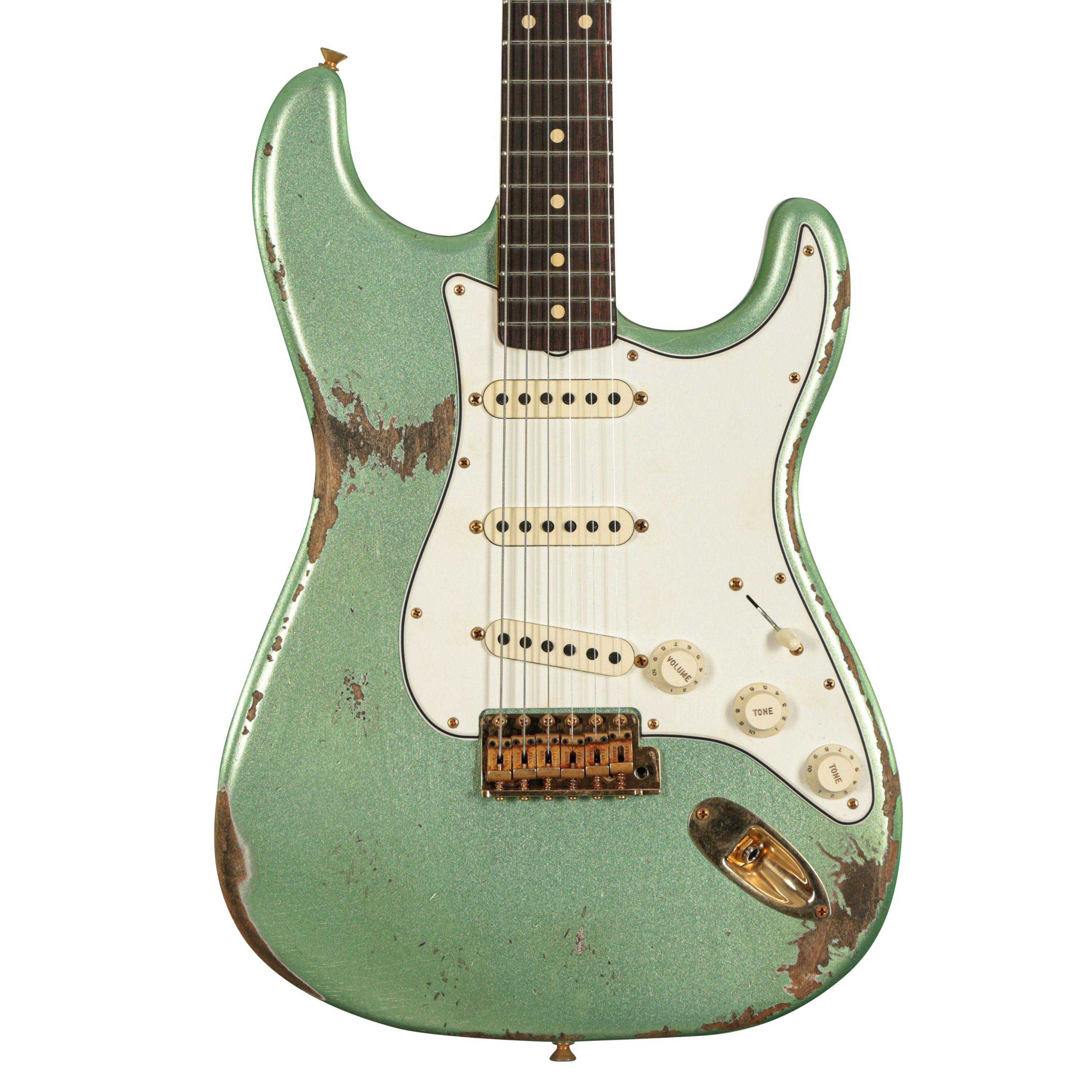 Fender Custom Shop 61 Stratocaster In Mystic Surf Green Heavy Relic Andertons Music Co